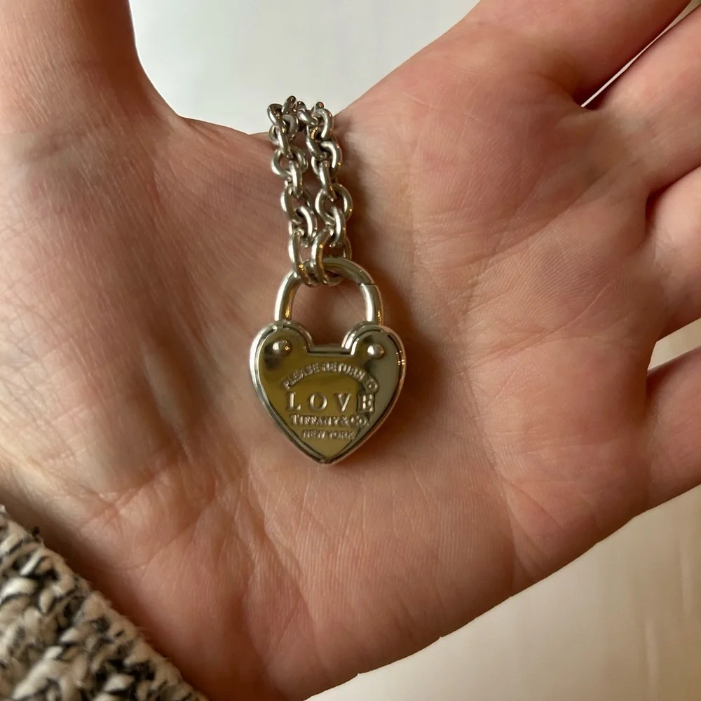 FINAL PRICE Authentic Tiffany & Co. Silver Love Heart Lock Pendant - Picture 1 of 7